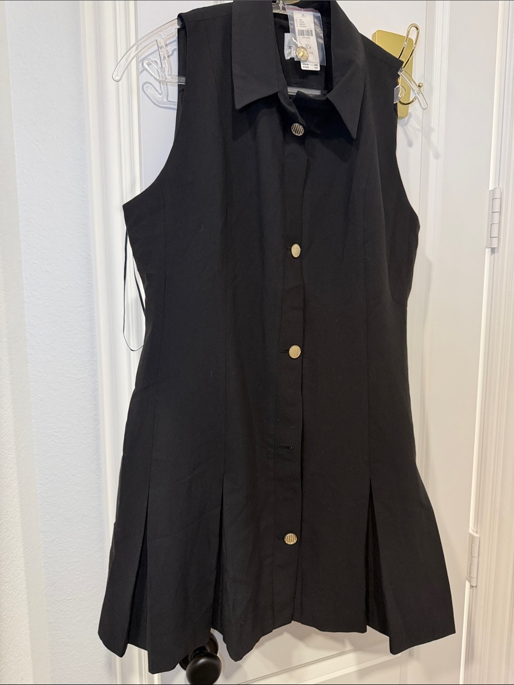 Maeve Black Petite Blazer with Gold Buttons